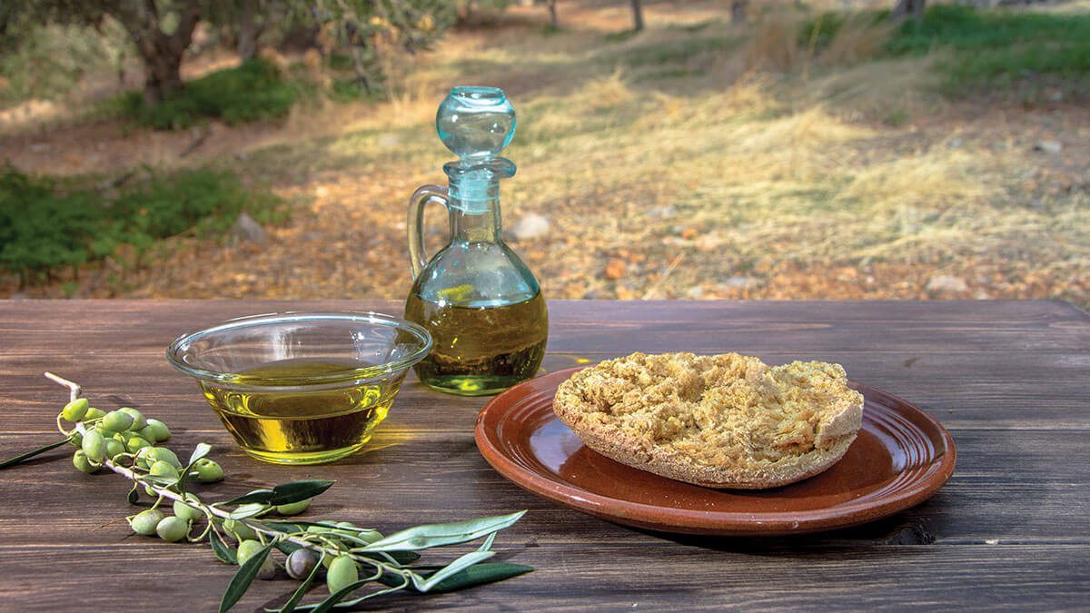 Famous Cretan food, Mediterranean diet, healthy ingredients, Wine tasting Crete